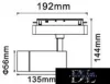 UNIVERSO Magnetic track-mounted spotlight DC:48V 14W 1190LM 4000K RA90 IP20 192x144x56mm Black
