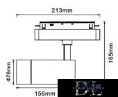 UNIVERSO Magnetic track-mounted spotlight DC:48V 24W 2280LM 3000K RA90 IP20 213x165x76mm Black