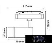 UNIVERSO Magnetic track-mounted spotlight DC:48V 24W 2280LM 4000K RA90 IP20 213x165x76mm Black