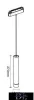 UNIVERSO Magnetic rail mountable pendant DC:48V 8W 680LM 3000K RA90 IP20 D41x270mm Black