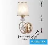 UNIVERSO Wall lamp 1 arm 1xE27 Max.60W D120x350mm IP20 Gold