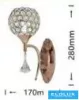 UNIVERSO Wall lamp 1-arm 1xG9 Max.60W D170x280mm IP20 Chrome