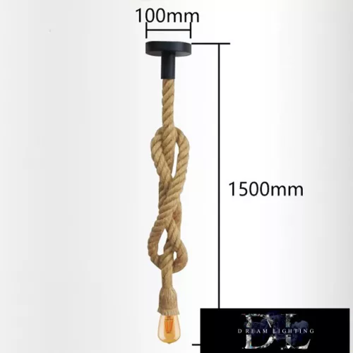 UNIVERSO Pendant lamp with hemp rope 1xE27 max. 240V 60w 1.5 meters black