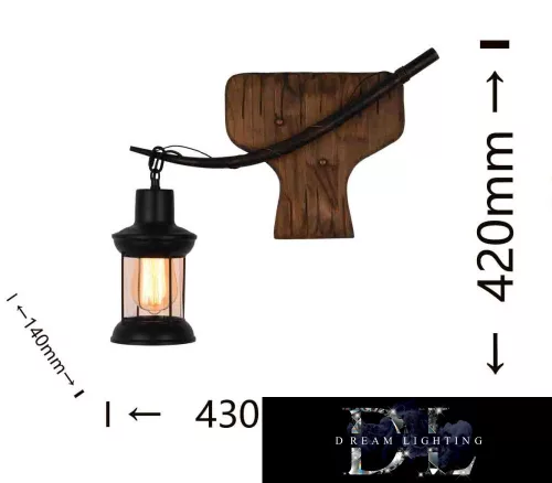 UNIVERSO Wall lamp 1xE27 IP20 430x140x420mm black