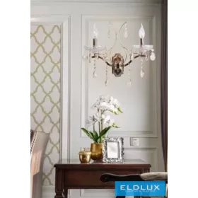 UNIVERSO Wall lamp 2 arms 2xE14 Max.40W D230x410mm IP20 Gold