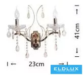 UNIVERSO Wall lamp 2 arms 2xE14 Max.40W D230x410mm IP20 Gold