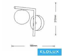 UNIVERSO Wall lamp 1xG9 Max.60w IP20 180x210mm Old gold