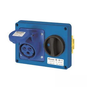 EC690 HORIZONTAL PANEL SOCKET 2P+E 32A WITH SWITCH IP44