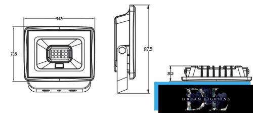 UNIVERSO LED spotlight 10w 900lm 4000k IP65 black 87x94x20mm