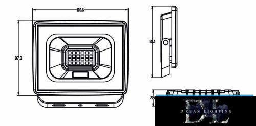 UNIVERSO LED spotlight 20w 1800lm 4000k IP65 black 101x110x22mm