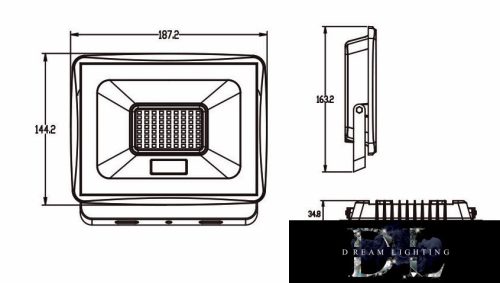 UNIVERSO LED spotlight 50w 4500lm 3000k IP65 gray 135x147x29mm
