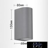 UNIVERSO wall lamp 2×GU10 IP65 68×80×150mm gray