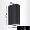 UNIVERSO wall lamp 2×GU10 IP65 68×80×150mm black