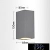 UNIVERSO wall lamp 2×GU10 IP65 68×80×150mm gray
