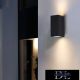 UNIVERSO wall lamp 2×GU10 IP65 68×80×150mm black