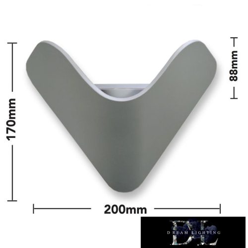 UNIVERSO wall lamp LED 12w 1000lm 6500k IP65 200×170×88mm gray