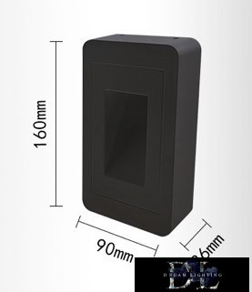 UNIVERSO LED skirting light 12w 1000lm 3000k 120° IP65 black 160x90x36mm