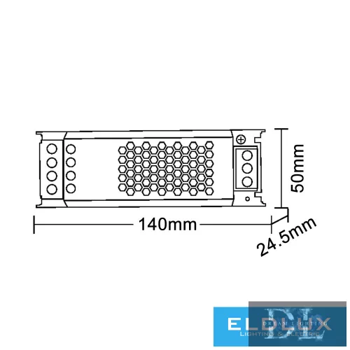 UNIVERSO Slim metal casing power supply 12V 100W 8.33A IP20 140x50x24.5mm 