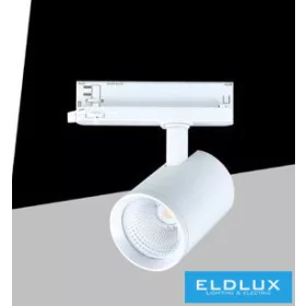   UNIVERSO Three-phase track spotlight 30w 3250lm 4000k Ra90 38° IP20 White D75x120mm 5 years