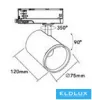UNIVERSO Three-phase track spotlight 30w 3250lm 4000k Ra90 38° IP20 White D75x120mm 5 years