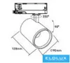 UNIVERSO Three-phase track spotlight 40w 4650lm 4000k Ra90 38° IP20 White D90x128mm 5 years
