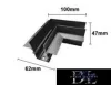 UNIVERSO Corner element for magnetic recessed rail system DC:48V 100x62x47mm Black