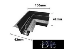 UNIVERSO Corner element for magnetic recessed rail system DC:48V 100x62x47mm Black