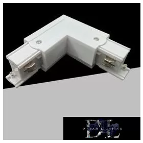   UNIVERSO L-shaped extension element for three-phase rail, white, 98x98x33mm