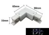 UNIVERSO L-shaped extension element for three-phase rail, white, 98x98x33mm