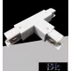 UNIVERSO T-shaped extension piece for three-phase track, white 165x99x33mm
