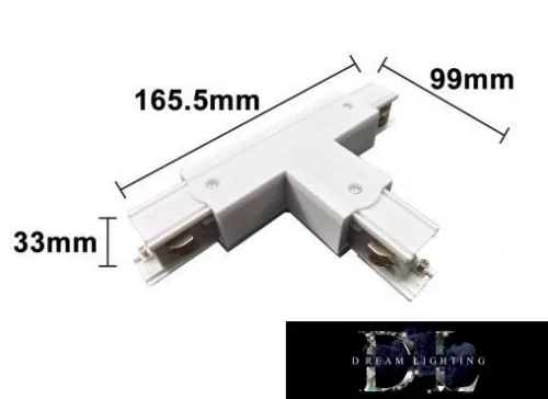 UNIVERSO T-shaped extension piece for three-phase track, white 165x99x33mm