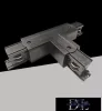 UNIVERSO T-shaped extension piece for three-phase track, black 165x99x33mm