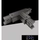 UNIVERSO T-shaped extension piece for three-phase track, black 165x99x33mm
