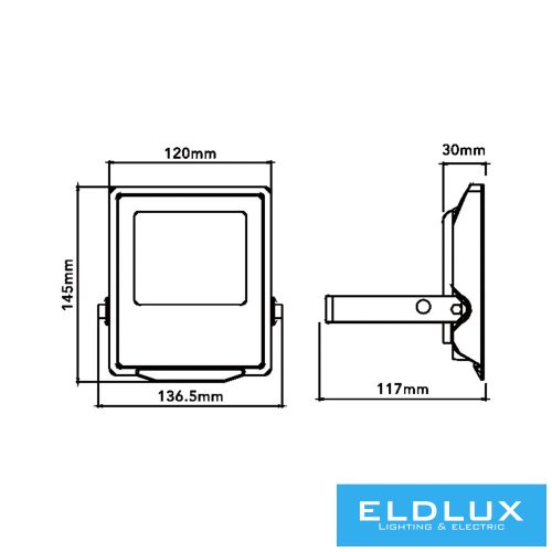 UNIVERSO LED spotlight 30w 2810lm CCT.kap 120° 136x145x30mm IP66 Gray 3 years