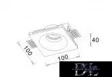 UNIVERSO Plaster recessed spot light fixture 1xGU10 100x100x40mm IP20 white 