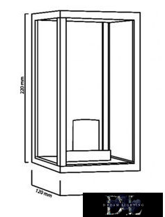 UNIVERSO Outdoor wall lamp 1xE27 max.15w IP44 black 120x120x220mm 5 years