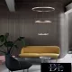 ELDLUX RINGS crystal glass pendant lamp chrome 59W 4000K