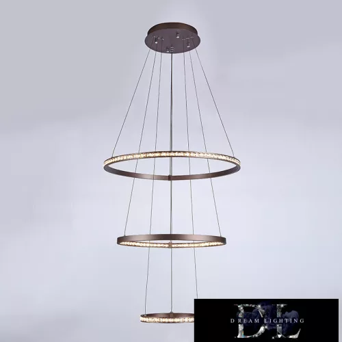 ELDLUX RINGS crystal glass pendant lamp chrome 59W 4000K