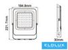 UNIVERSO LED spotlight 50w 4000lm CCT.kap 120° IP65 black 185x222x30mm