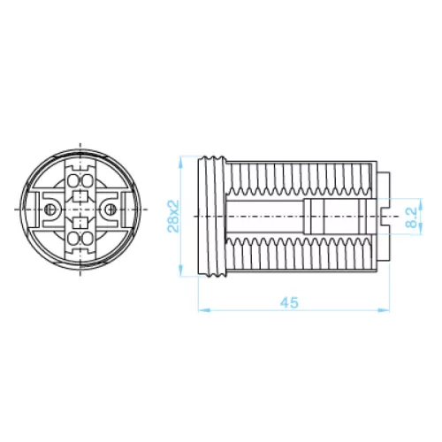 ELDLUX K314B E14 socket with 2 rings, black