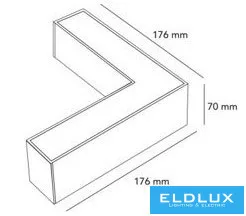 UNIVERSO LL57 lamp L-shaped extension element 12w 1560lm 4000k-6500k with switch IP20 White 176x176x70mm 5 years