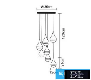 UNIVERSO Pendant light 80w 6400lm CCT.kap IP20 chrome D350x1200mm
