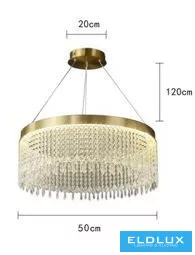 UNIVERSO Crystal glass chandelier 27w 2160lm 6500k gold D500x1200mm