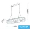 UNIVERSO Crystal glass chandelier 50w 4000lm CCT rose gold 800x300x1500mm