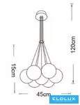 UNIVERSO Pendant light 7xG9 max.10w D450x1200mm IP20 Old gold 5 years