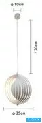 UNIVERSO Pendant light 1xE27 Max.60w IP20 White D350x1200mm
