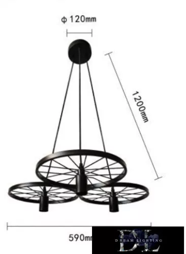 UNIVERSO Pendant light 3xE27 IP20 D590x1200mm black