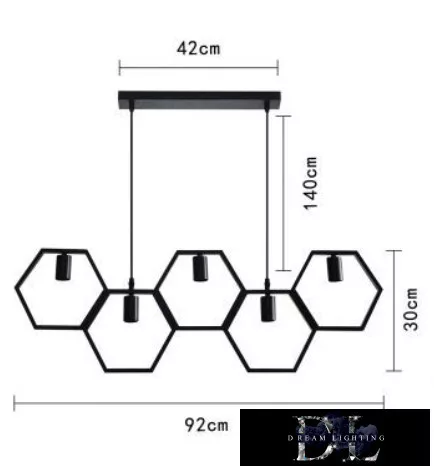 UNIVERSO Pendant light 5xE27 IP20 920x1400mm black