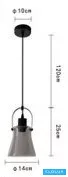 UNIVERSO Pendant Light 1xE27 Max.60w IP20 Black D140x250x1200mm