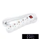 Technik 5-way distributor with 1.5 m cable, 1.5 mm2 copper cable + switch (white) 16A